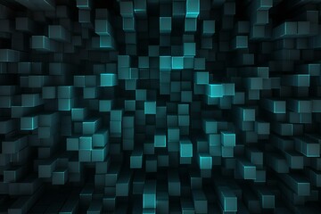 Abstract blue cubes background,  render,  digital illustration