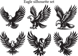 Eagle Silhouette vector set
