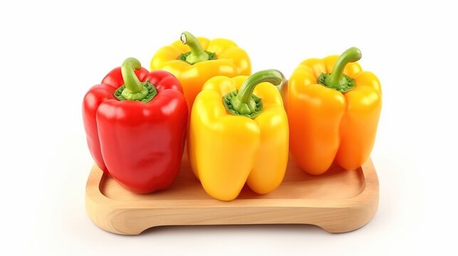Fresh sweet peppers or bell pepper isolated on white background.