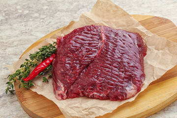 Raw beef machete steak for grill