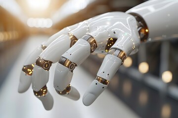 Robotic Hand Holding Object Close Up