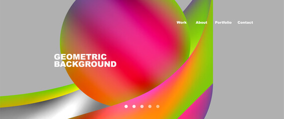 A vibrant geometric background with a magenta sphere at the center, featuring colorful patterns inspired by terrestrial plants in a wheellike design with intricate petals and shades