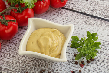 Spicy Mustard sauce in the bowl