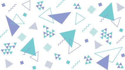 かわいいポップな三角形のメンフィスデザインの背景壁紙