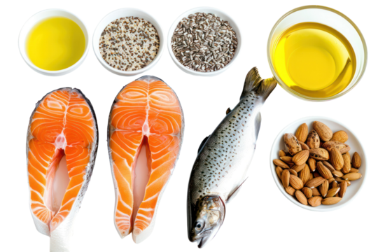 Set of food rich of omega 3 fats is useful.
.isolated on white background