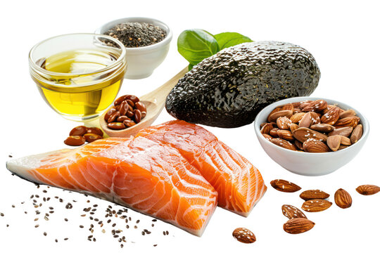 Set of food rich of omega 3 fats is useful.
.isolated on white background