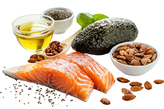 Set of food rich of omega 3 fats is useful.
.isolated on white background