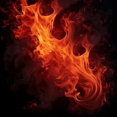 Vivid Display of Intense Fire Flames