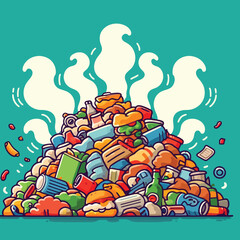 illustration of a pile of garbage with a strong stench