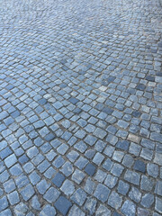 cobbled road as background, cobblestone texture - 785987830