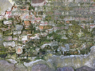 abandoned old concrete brick wall texture grunge background