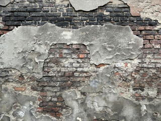 abandoned old concrete brick wall texture grunge background - 785988829
