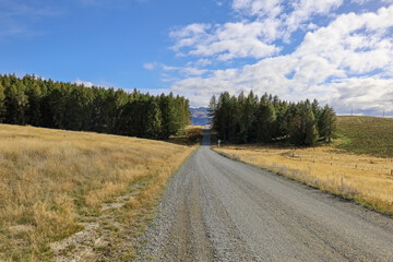 Wunderschöner Ausblick auf weite Landschaft in Neuseeland Südinsel