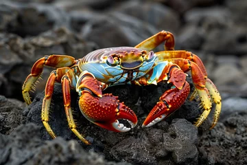 Foto op Canvas Sally Lightfoot crab on lava rock, Galapagos Islands, Ecuador © Quan