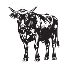 Black Cow Vector Art, Icons, and Graphics, Cow on white background