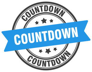 countdown stamp. countdown label on transparent background. round sign