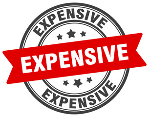 expensive stamp. expensive label on transparent background. round sign