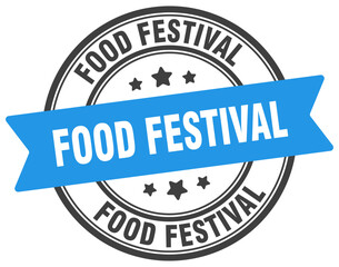 food festival stamp. food festival label on transparent background. round sign