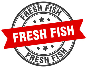 fresh fish stamp. fresh fish label on transparent background. round sign