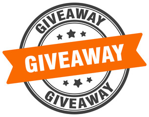giveaway stamp. giveaway label on transparent background. round sign