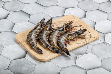 Raw tiger prawn for cooking