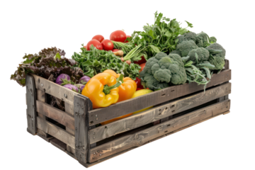Wooden crate with fresh vegetables
.isolated on white background