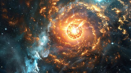 Wallpaper of bright space of nebula and supernova event background