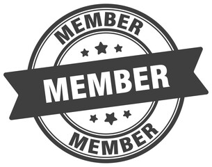member stamp. member label on transparent background. round sign