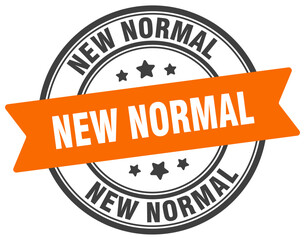 new normal stamp. new normal label on transparent background. round sign