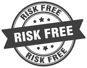 Fototapeta premium risk free stamp. risk free label on transparent background. round sign