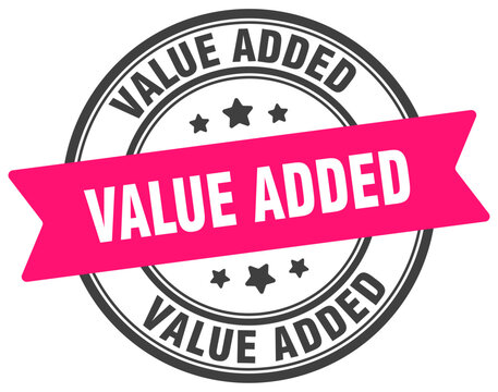 value added stamp. value added label on transparent background. round sign