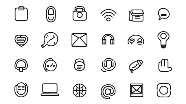 Vector contact us ultra modern outline line icons for