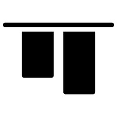 bottom alignment icon, simple vector design