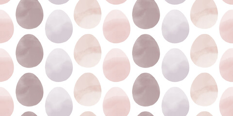 Cute illustration with colorful Easter eggs with watercolor texture, spring banner