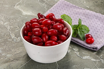 Ripe sweet and juicy cornus