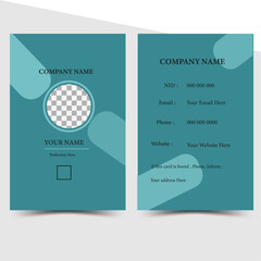 Vector id card template with clasp and lanyard.  Professional Identity Card Template Vector for Employee and Others. Simple realistic design. Corporate identity card design. 