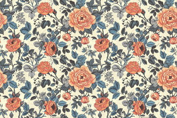 Vintage rose pattern with classic beauty and charm