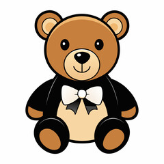 classic-teddy-bear-toy-with-a-bow-tie-black-silhou