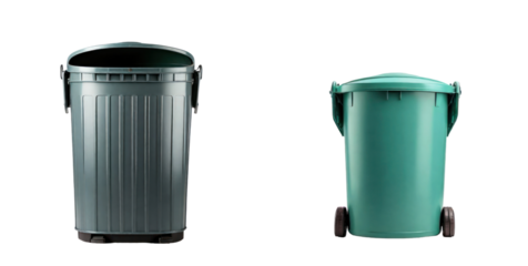 set of bin isolated on transparent background