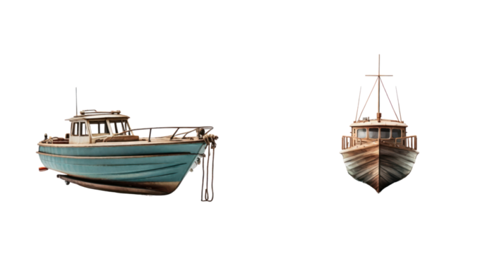 set of boat isolated on transparent background