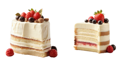 set of cake isolated on transparent background