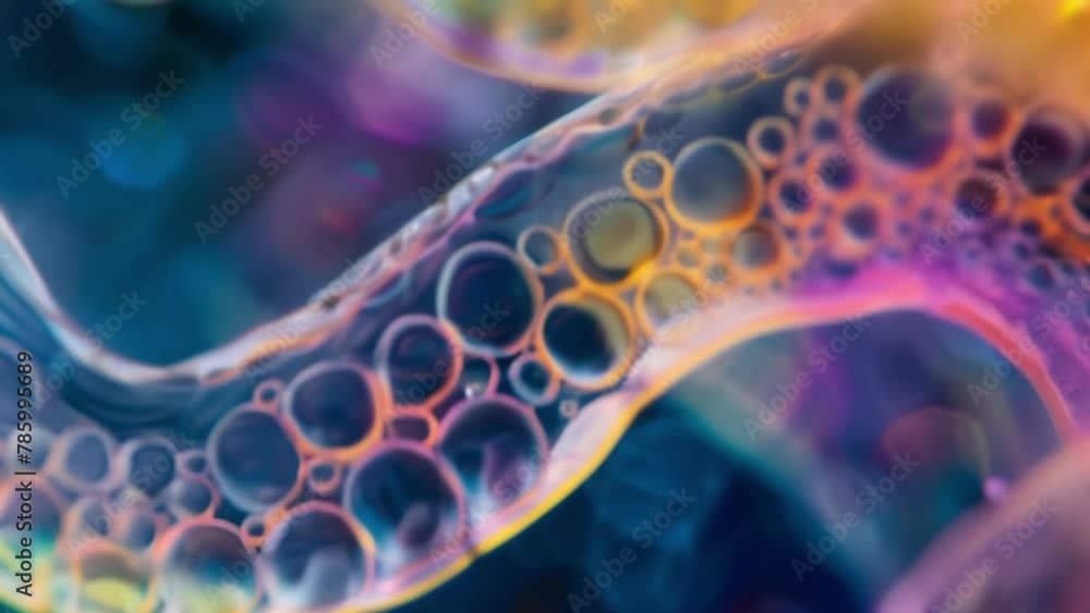 Aufkleber the vibrant colors of a soil nematode are on full display as its translucent body allows us to see t