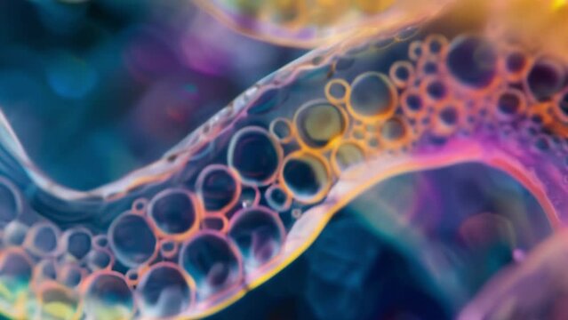The vibrant colors of a soil nematode are on full display as its translucent body allows us to see the intricate network of and digestive . AI generation.