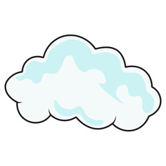 Cute Cartoon Fluffy Clouds for Background Template. Isolated Vector Icon