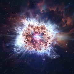 A deep space view of a supernova explosion