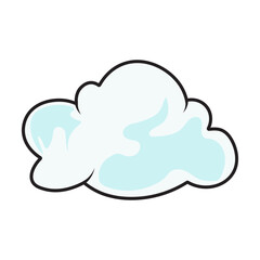 Cute Cartoon Fluffy Clouds for Background Template. Isolated Vector Icon