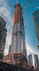 A high-rise building under construction