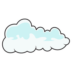 Cute Cartoon Fluffy Clouds for Background Template. Isolated Vector Icon