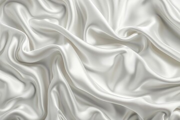 Fototapeta premium Luxurious ivory silk satin drapery with wavy folds abstract monochrome luxury background