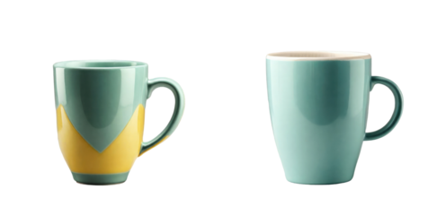 set of cup isolated on transparent background